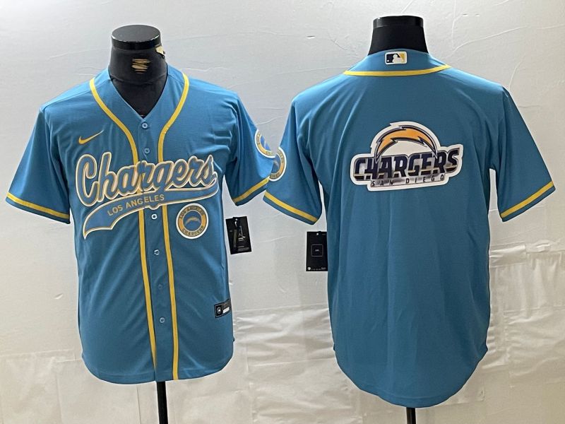 Men Los Angeles Chargers Blank Light blue Joint Name 2024 Nike Limited NFL Jersey style 4->minnesota timberwolves->NBA Jersey